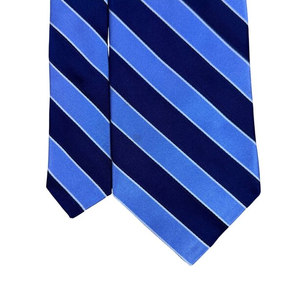 Nordstrom Mens Blue Satin Striped Tie Approx 58" Long Professional Business Form - Picture 3 of 7